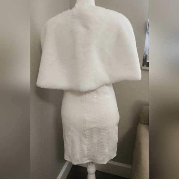 Bachelorette Bundle NWT Sequined Dress And Faux Fur Stole - Picture 10 of 11